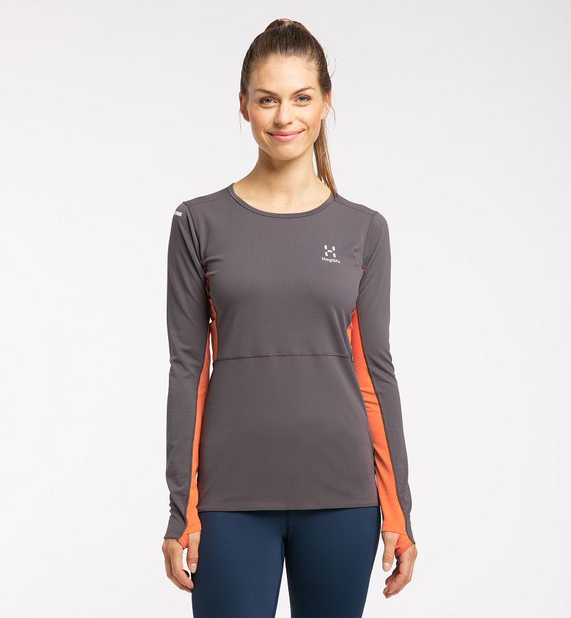 Haglöfs Womens L.I.M Crown T-Shirt Black/Orange New Zealand 90863ALPY